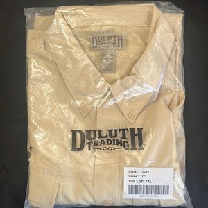 Duluth Trading CO 2XL/TAL DYL 65% polyester/35% CoolPlus UPF 50 protection.